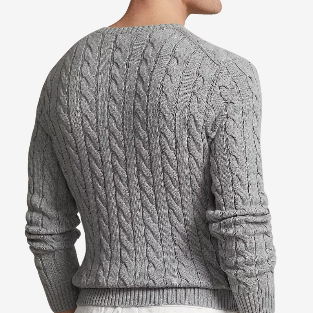Suéter Cable-Knit Ralph Lauren "Fawn Grey Heather"