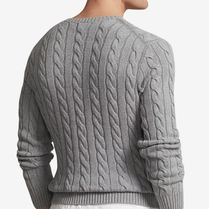 Suéter Cable-Knit Ralph Lauren "Fawn Grey Heather"