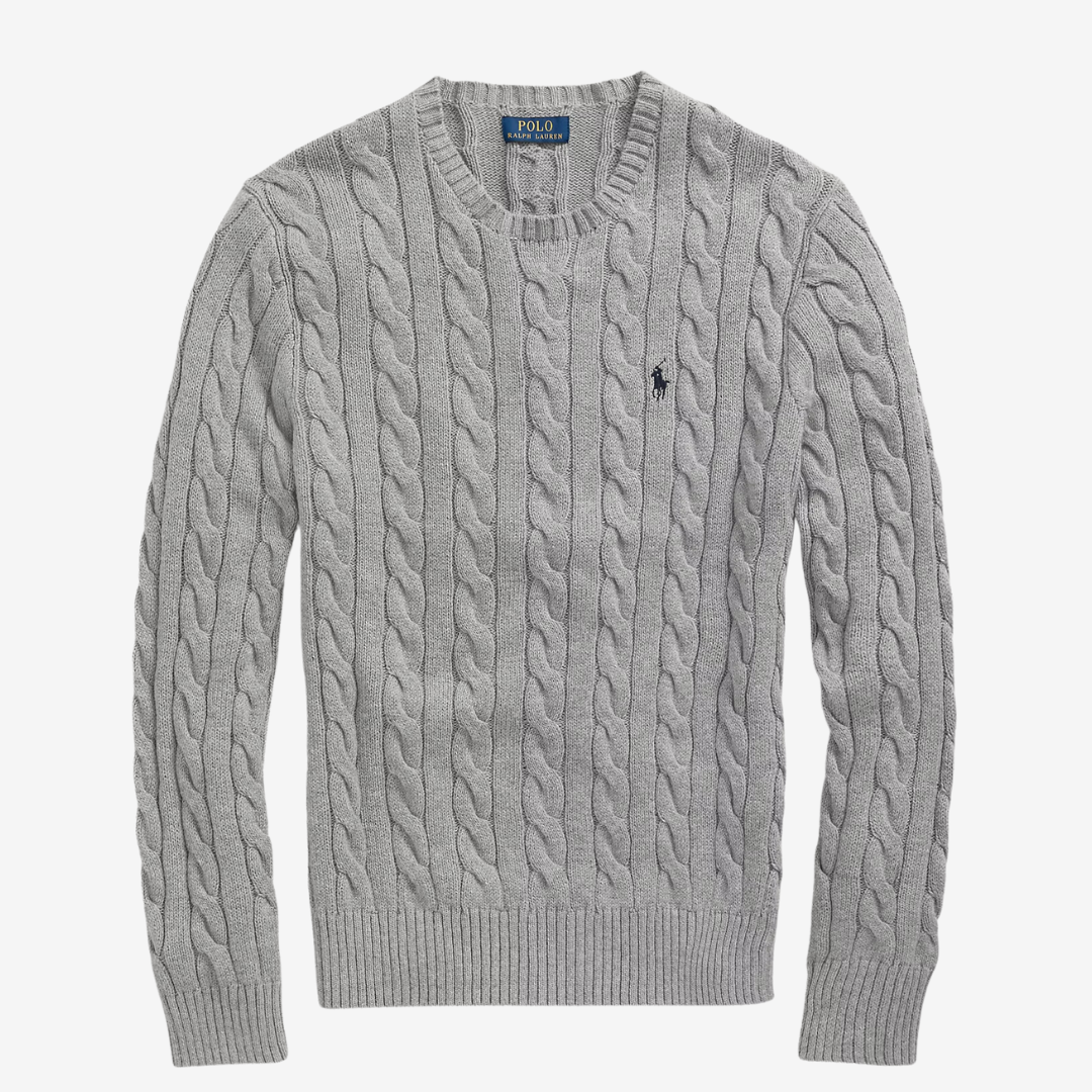 Suéter Cable-Knit Ralph Lauren "Fawn Grey Heather"