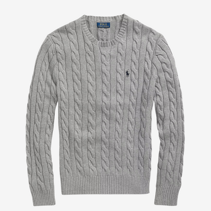 Suéter Cable-Knit Ralph Lauren "Fawn Grey Heather"