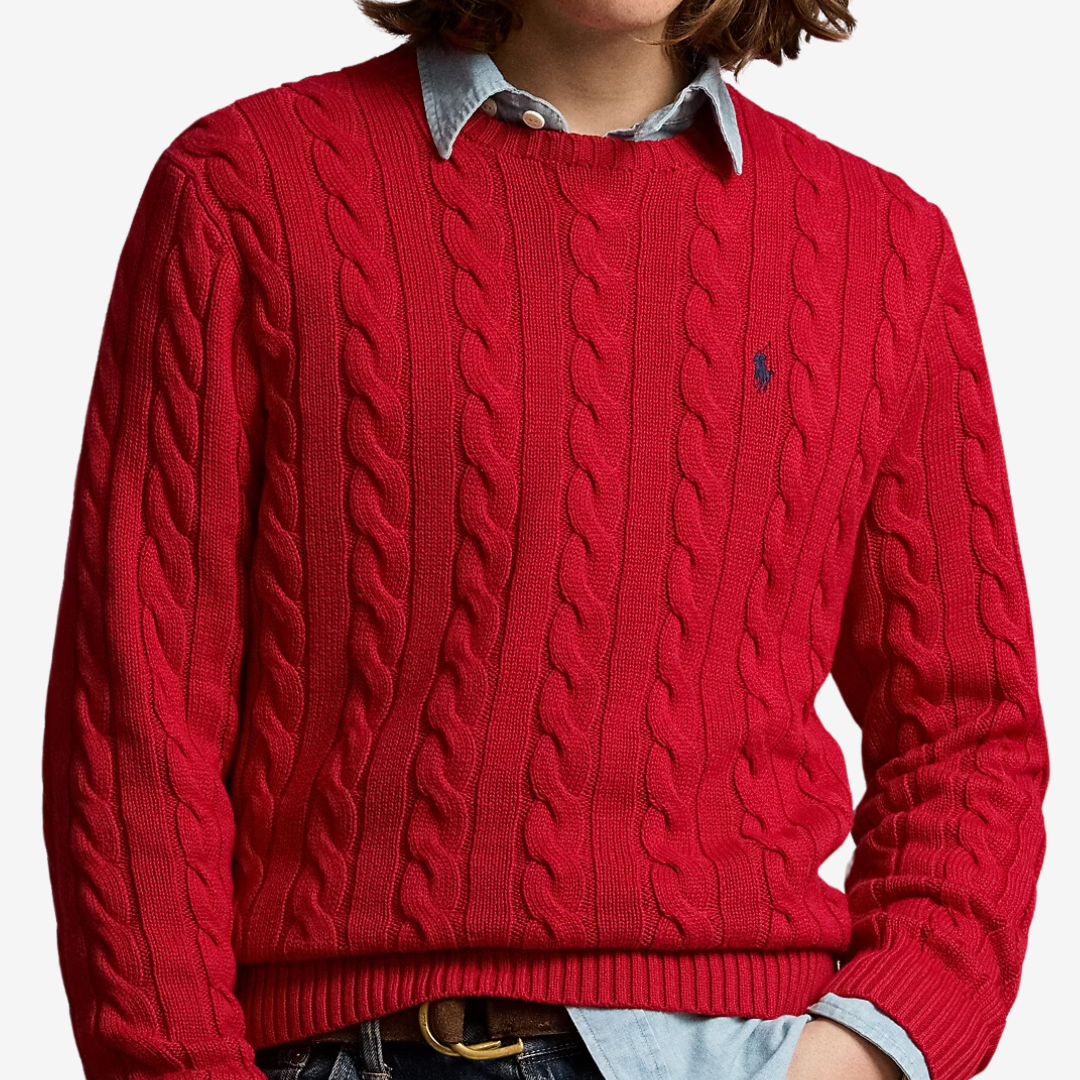 Suéter Cable-Knit Ralph Lauren "Park Avenue Red"
